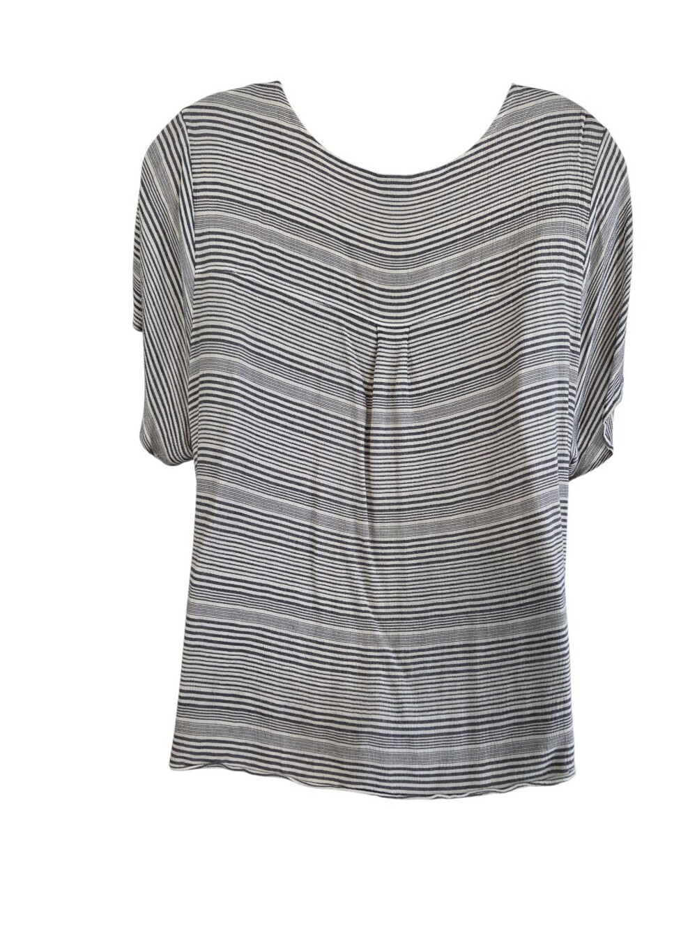 Torrid Grey White Striped Button Down Shot Sleeve Blouse Size 6x Pre-Owned - Picture 6 of 11